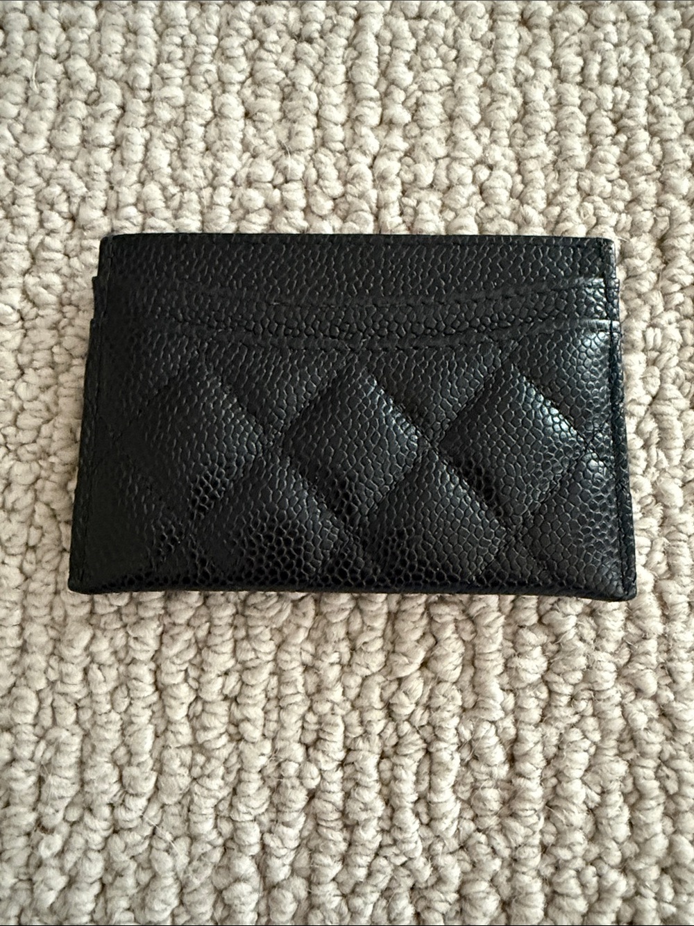 CHANEL Black Quilted Card Holder with Gold CC Emblem - Picture 2 of 3